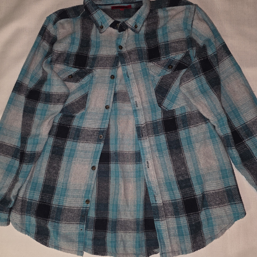 Plaid Kids Shirt in Blue and Black